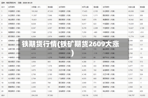 铁期货行情(铁矿期货2609大涨)-第2张图片